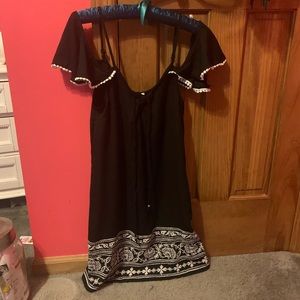 Off the Shoulder Black Dress